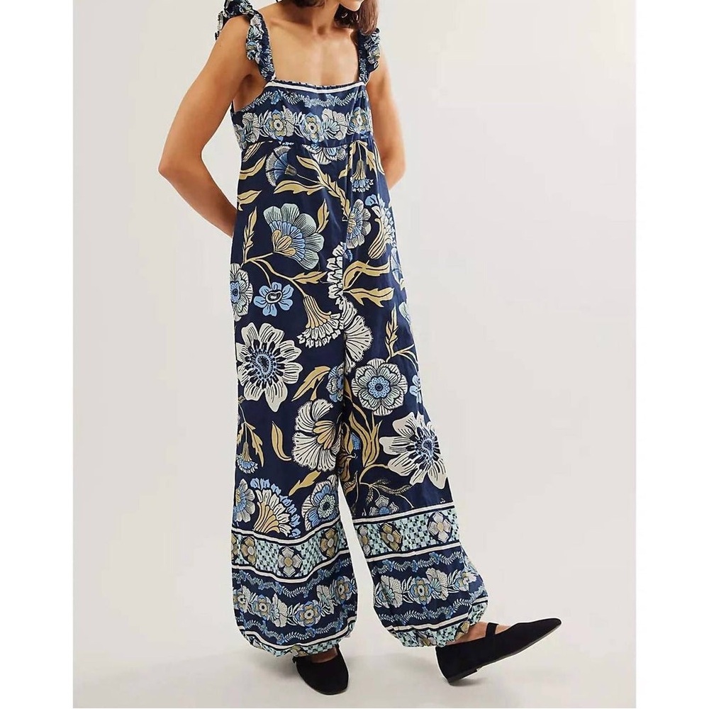 Free People Bali Albright Floral Cotton Jumpsuit